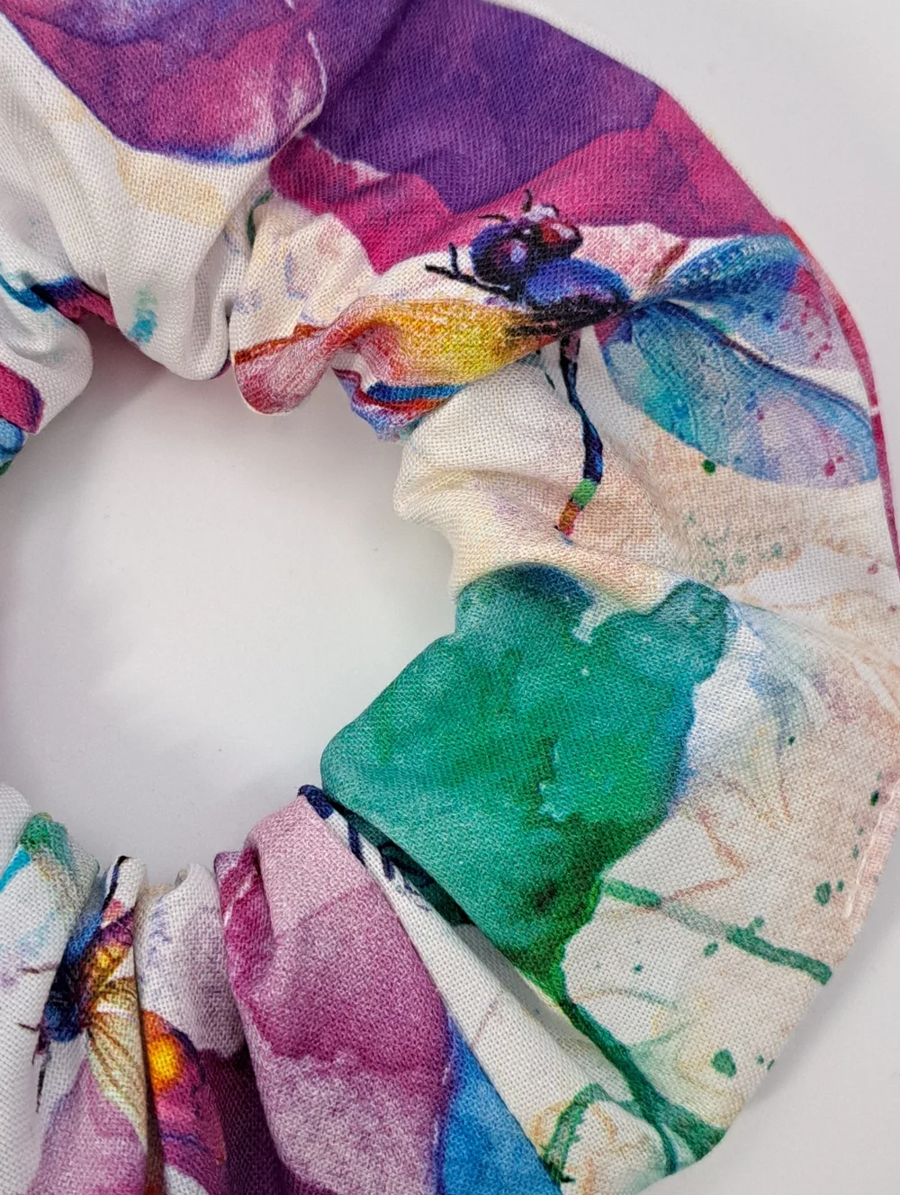 Multicolor Watercolor Print Hair Tie Scrunchie Cotton Women's Accessory